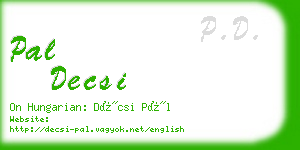 pal decsi business card